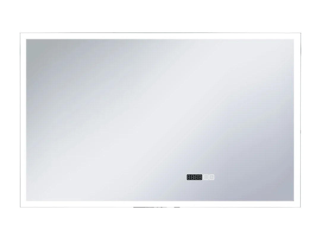 Espejo de baño con LED, sensor táctil y reloj 100x60 cm ES455214