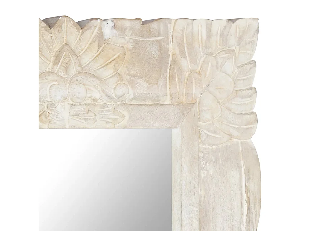 Miroir Blanc 110x50 cm Bois de manguier massif FR34087