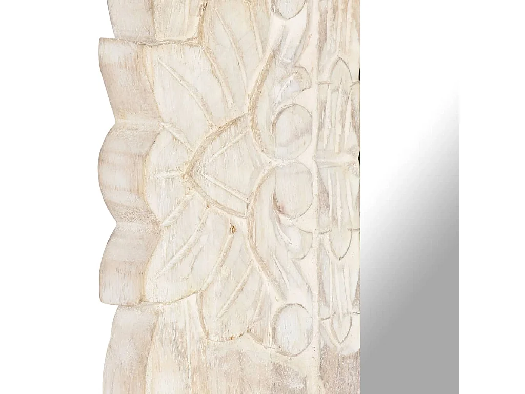 Miroir Blanc 110x50 cm Bois de manguier massif FR34087