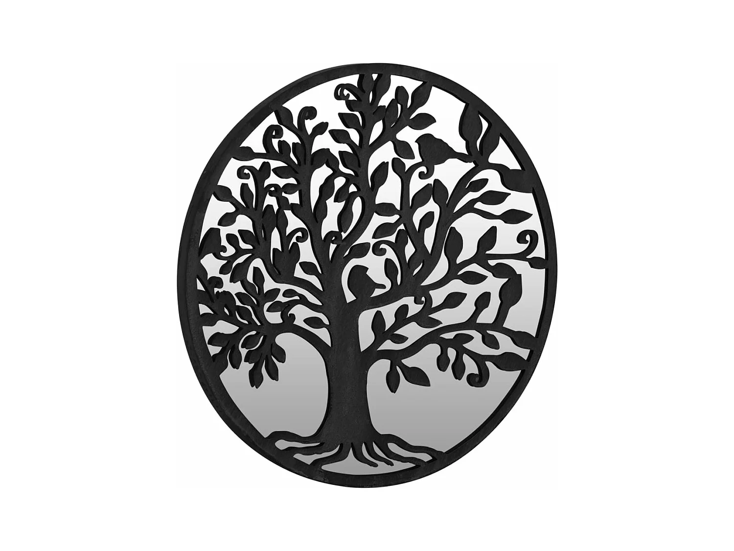 Spiegel rond 60x2,5 cm ijzer zwart BE617556