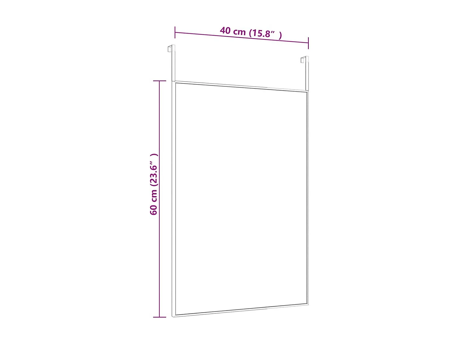 Miroir de porte Noir 40x60 cm Verre et aluminium FR88945