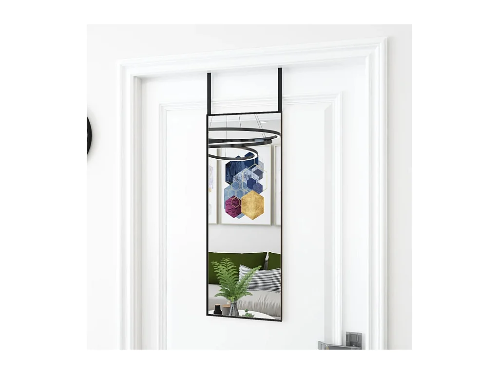 Miroir de porte Noir 30x80 cm Verre et aluminium FR24402