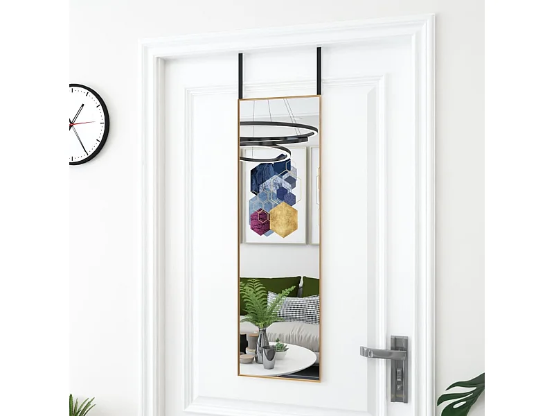 Miroir de porte Doré 30x100 cm Verre et aluminium FR13812