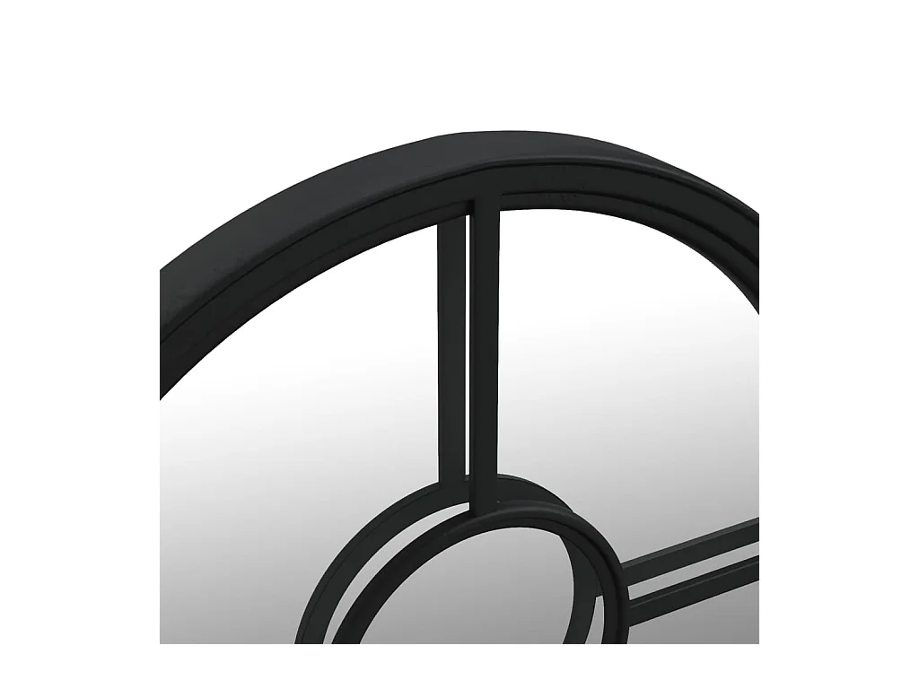 Spiegel rond 60x4 cm ijzer zwart BE358841