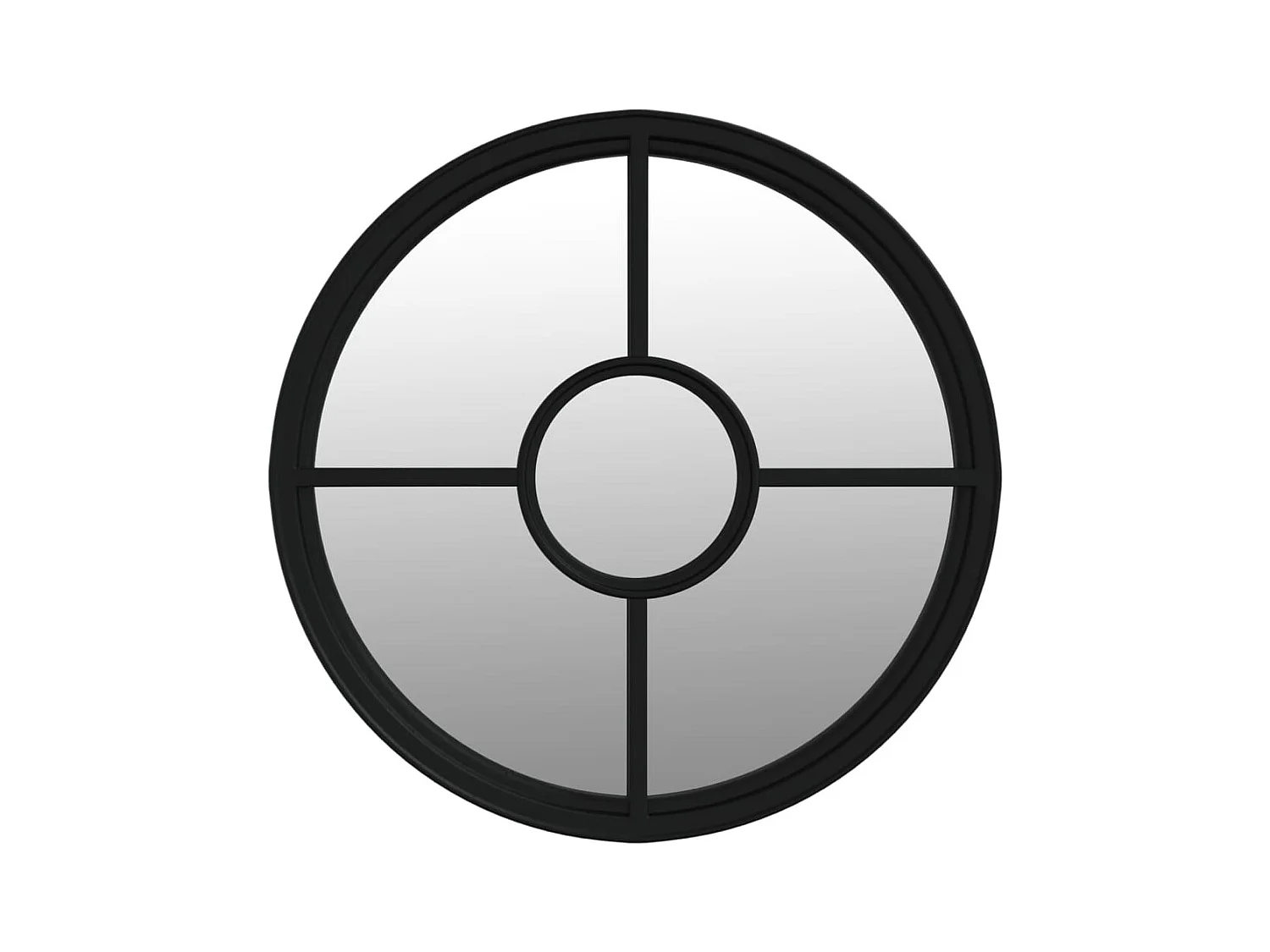 Spiegel rond 60x4 cm ijzer zwart BE358841