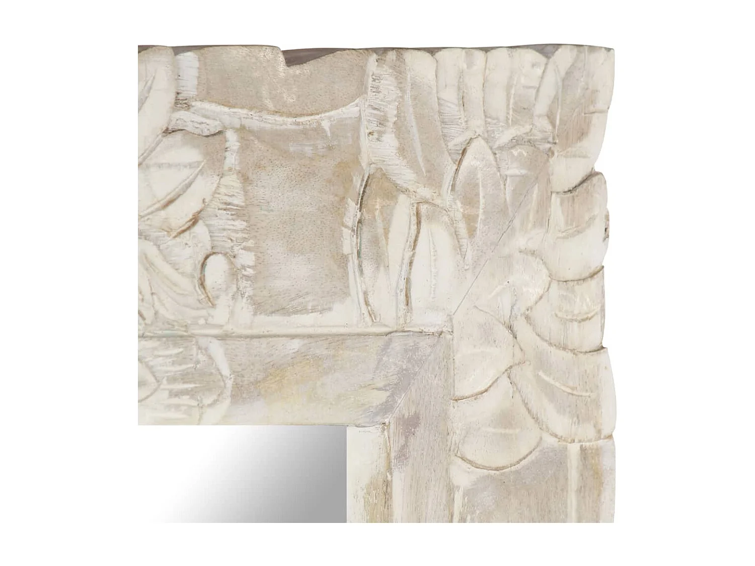 Miroir Blanc 50x50 cm Bois de manguier massif FR25916