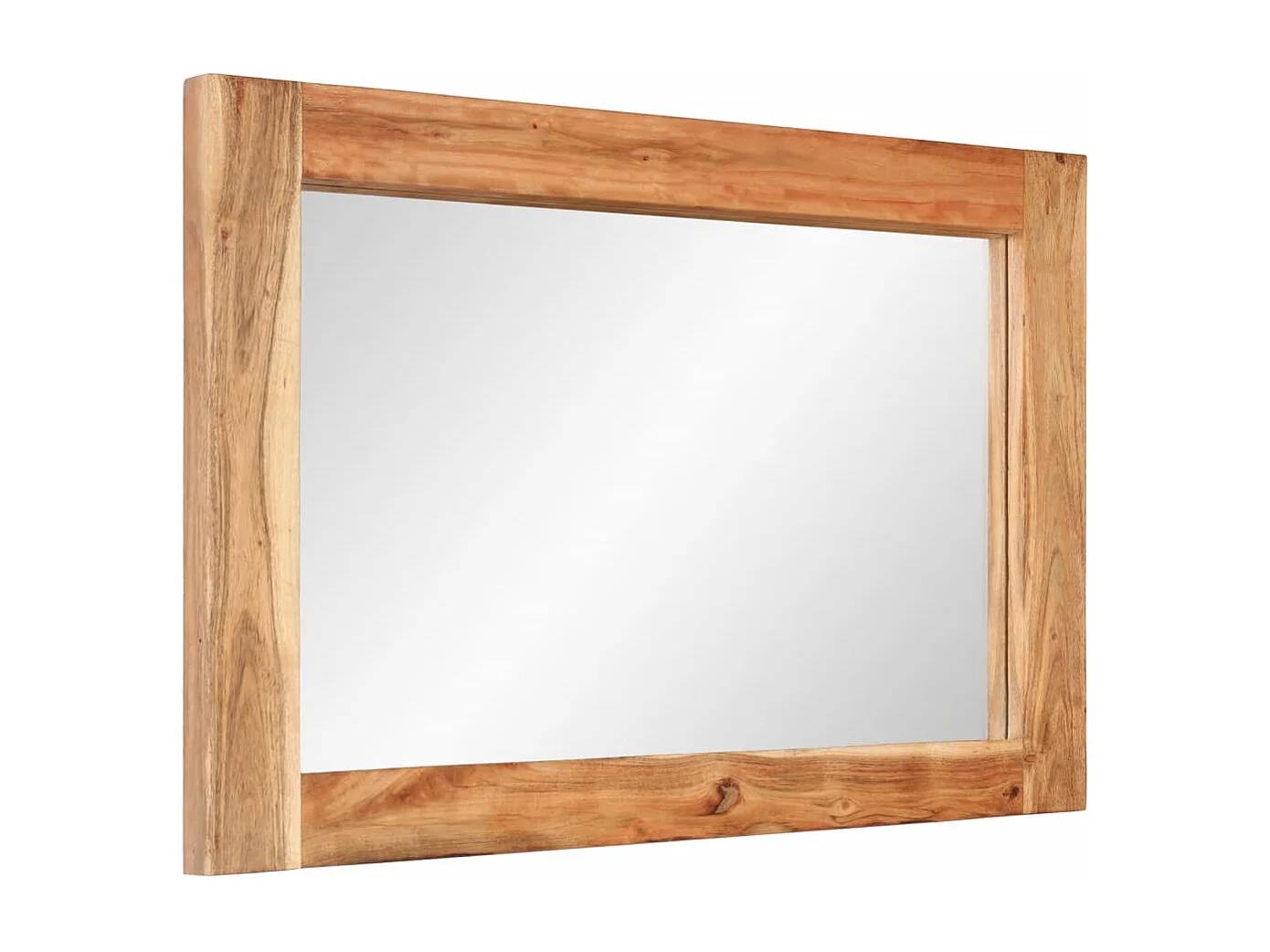 Espejo de vidrio y madera maciza de acacia 70x50 cm ES488994