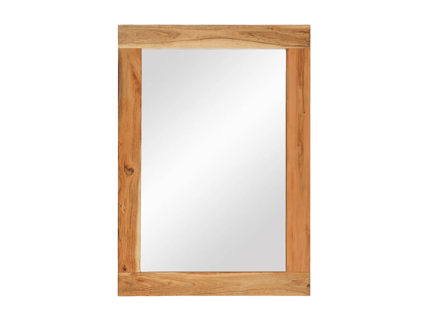 Espejo de vidrio y madera maciza de acacia 70x50 cm ES488994