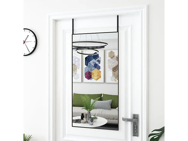 Miroir de porte Noir 50x100 cm Verre et aluminium FR21946