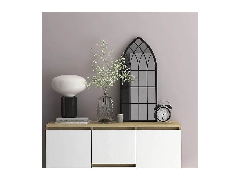 Miroir Noir 70x30 cm Fer pour utilisation à l'intérieur FR26068
