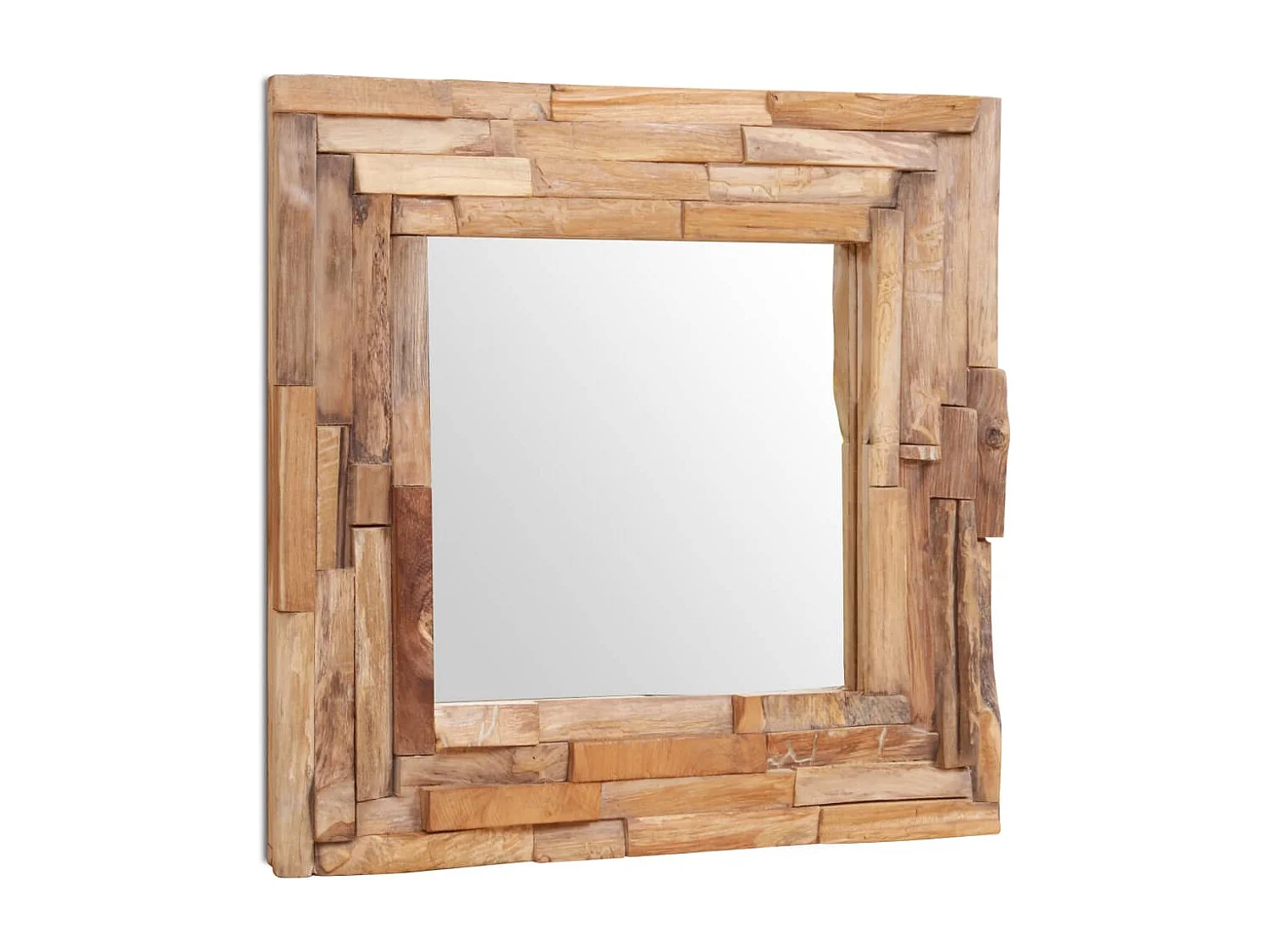 Espelho decorativo em teca 60x60 cm quadrado PT887765