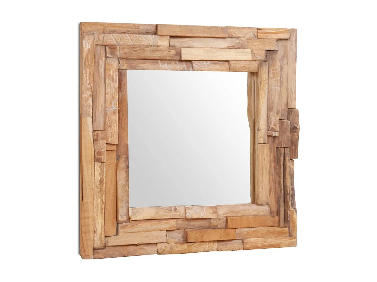 Espelho decorativo em teca 60x60 cm quadrado PT887765