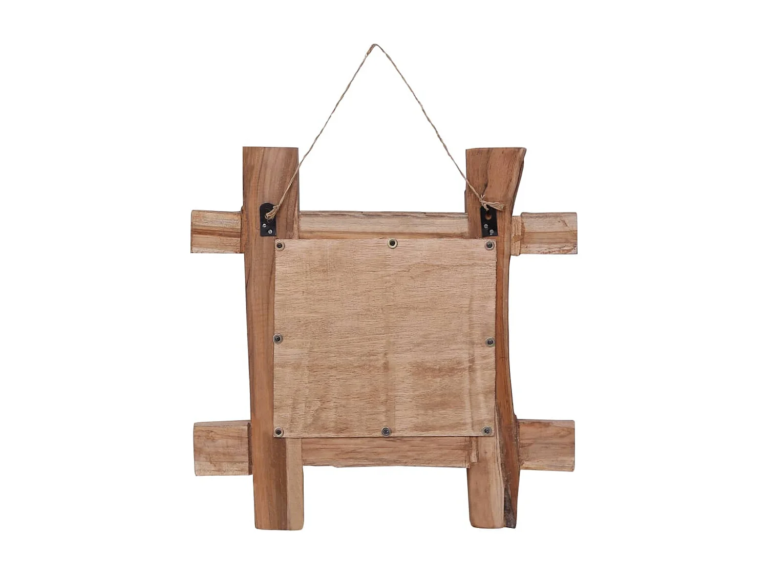 Spiegel houtblokken 50x50 cm massief gerecycled hout naturel BE833712