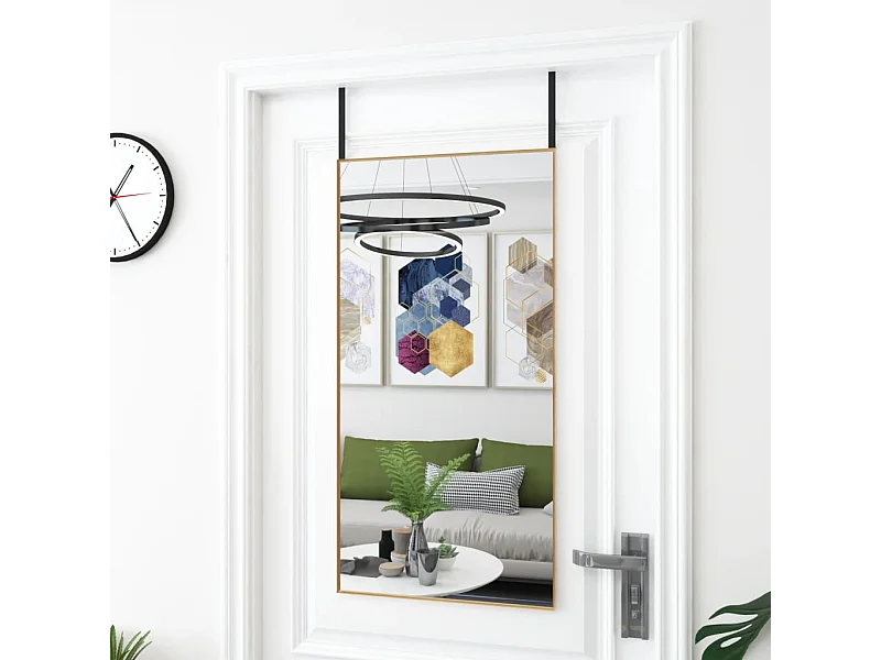 Espelho para porta 50x100 cm vidro e alumínio dourado PT674194