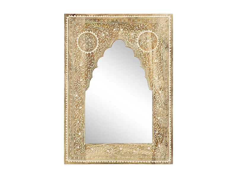 Miroir peint à la main 40x55 cm Bois de manguier solide FR27758