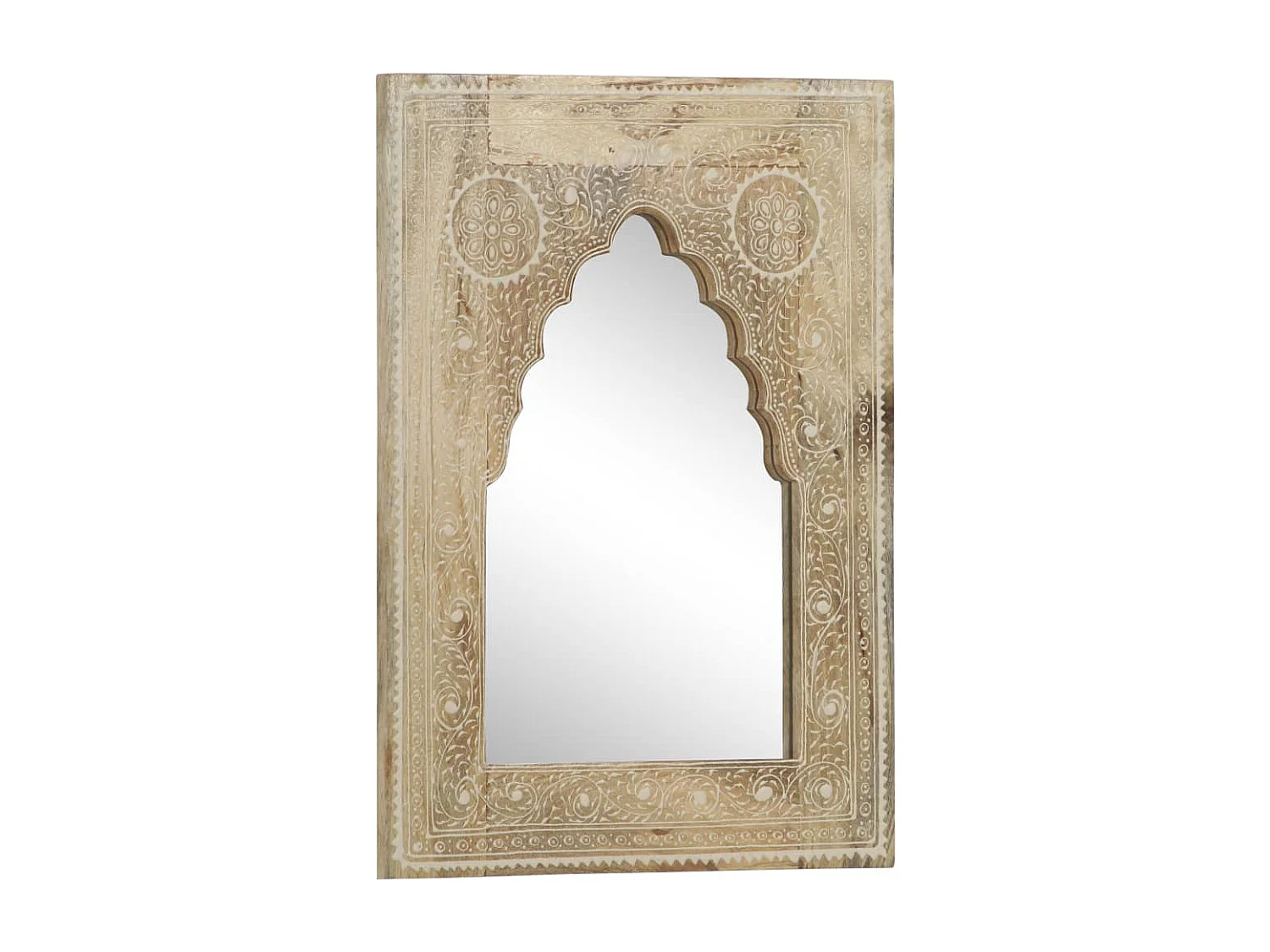 Spiegel handgeschilderd 40x55 cm massief mangohout BE512790