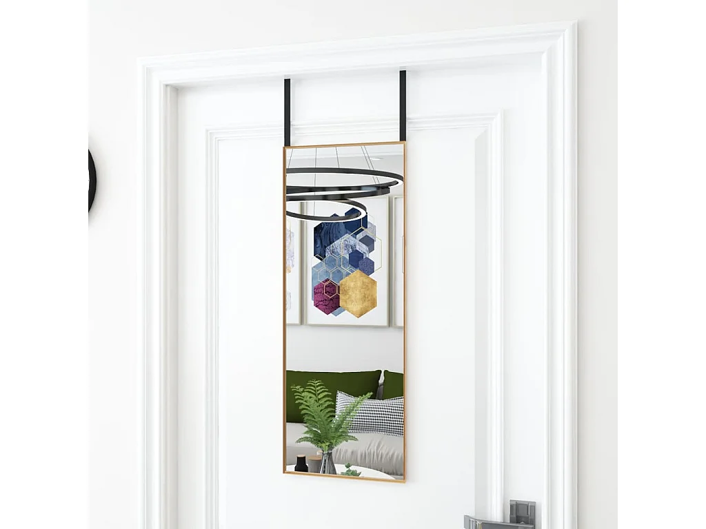 Miroir de porte Doré 30x80 cm Verre et aluminium FR35087