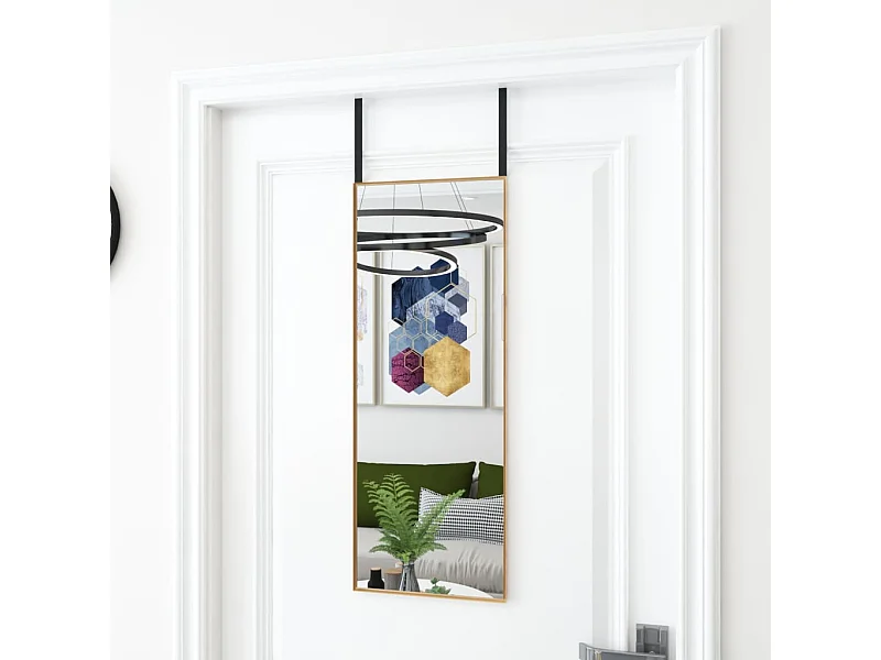 Miroir de porte Doré 30x80 cm Verre et aluminium FR35087