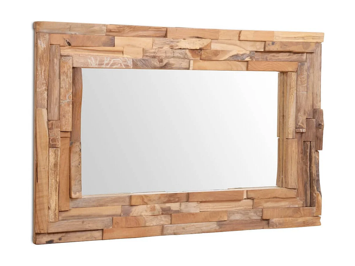 Espejo decorativo rectangular teca 90x60 cm ES782941