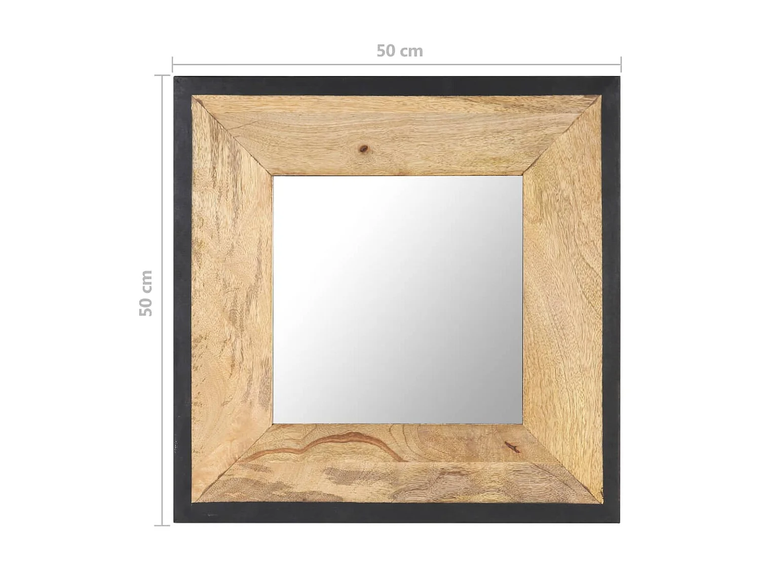 Espejo de madera maciza de mango 50x50 cm ES824985