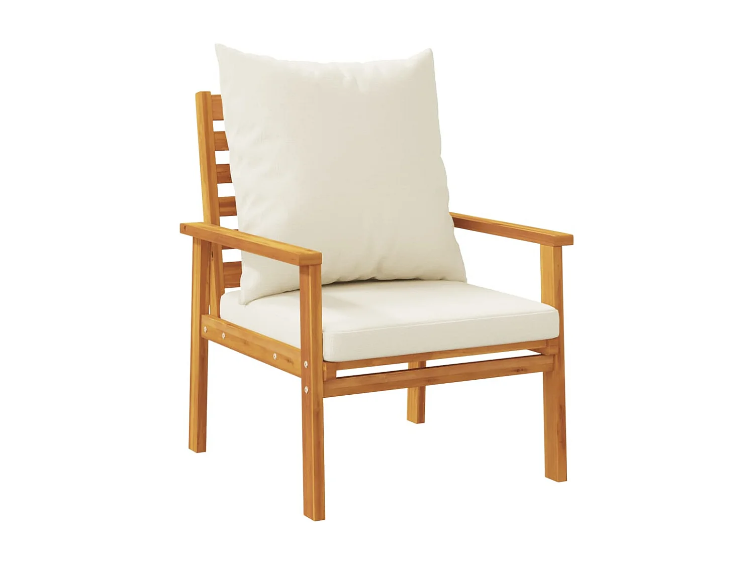 Lot de 2 Fauteuils de jardin avec coussin bois massif d'acacia FR36106