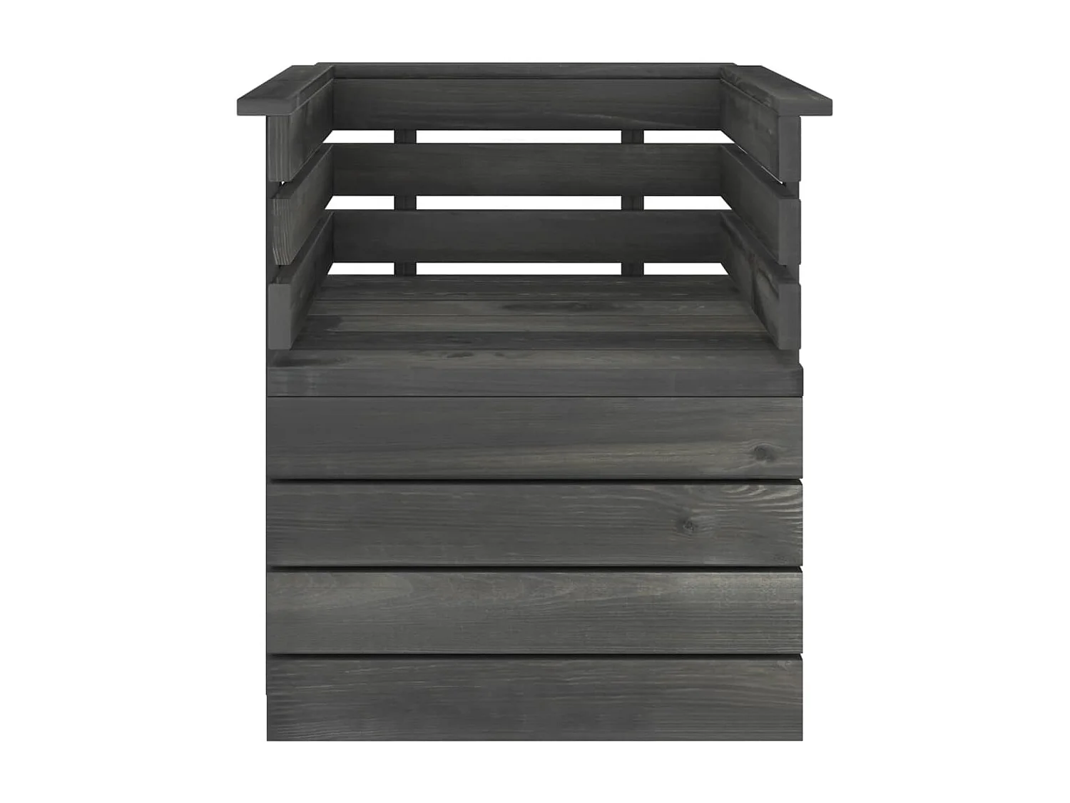 Fauteuil de jardin Bois de pin massif Gris foncé FR39681