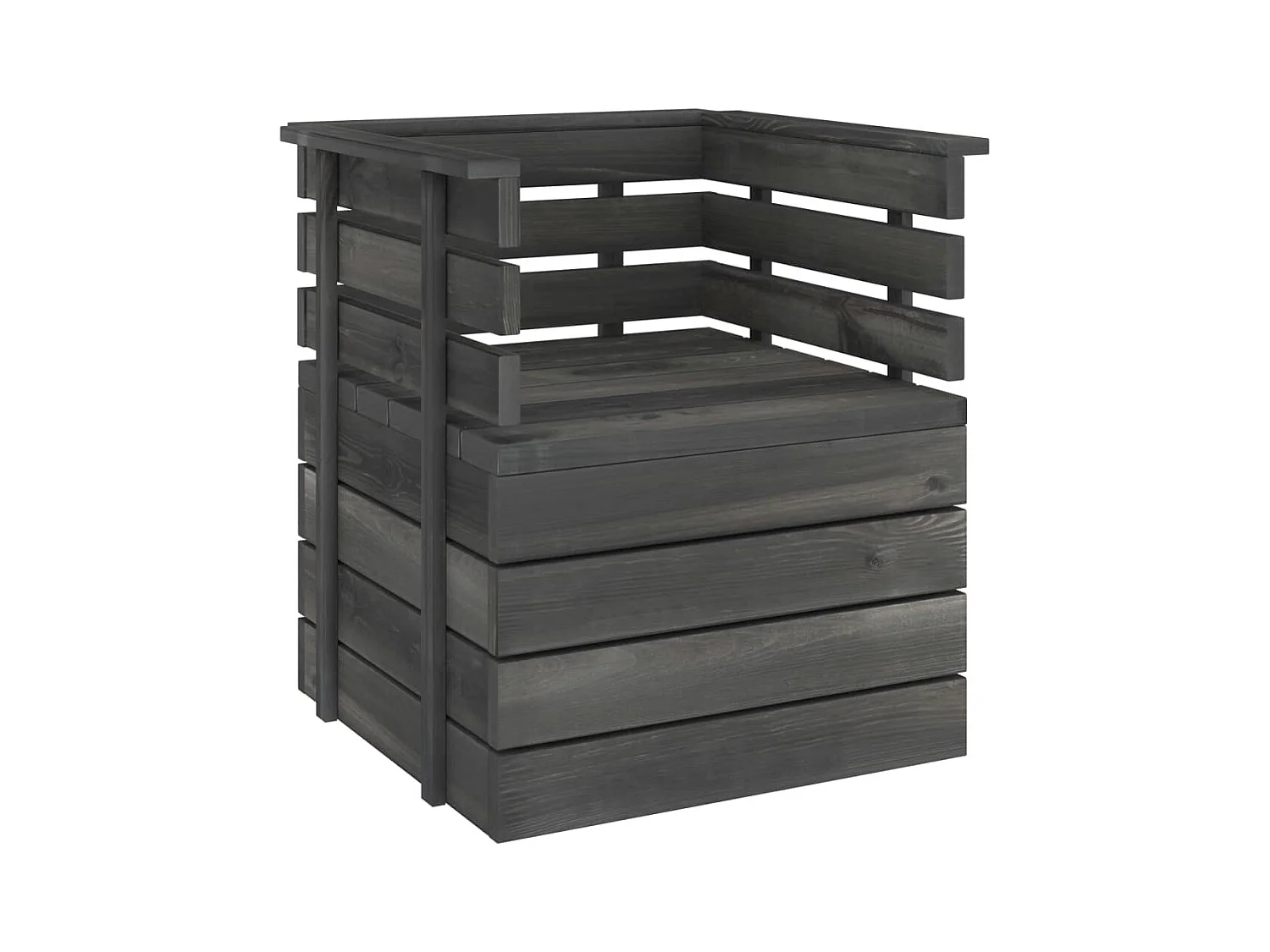 Fauteuil de jardin Bois de pin massif Gris foncé FR39681