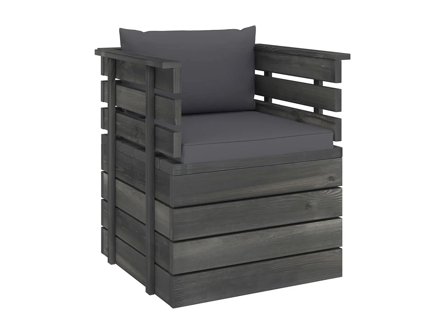 Fauteuil de jardin avec coussins Bois de pin FR65604