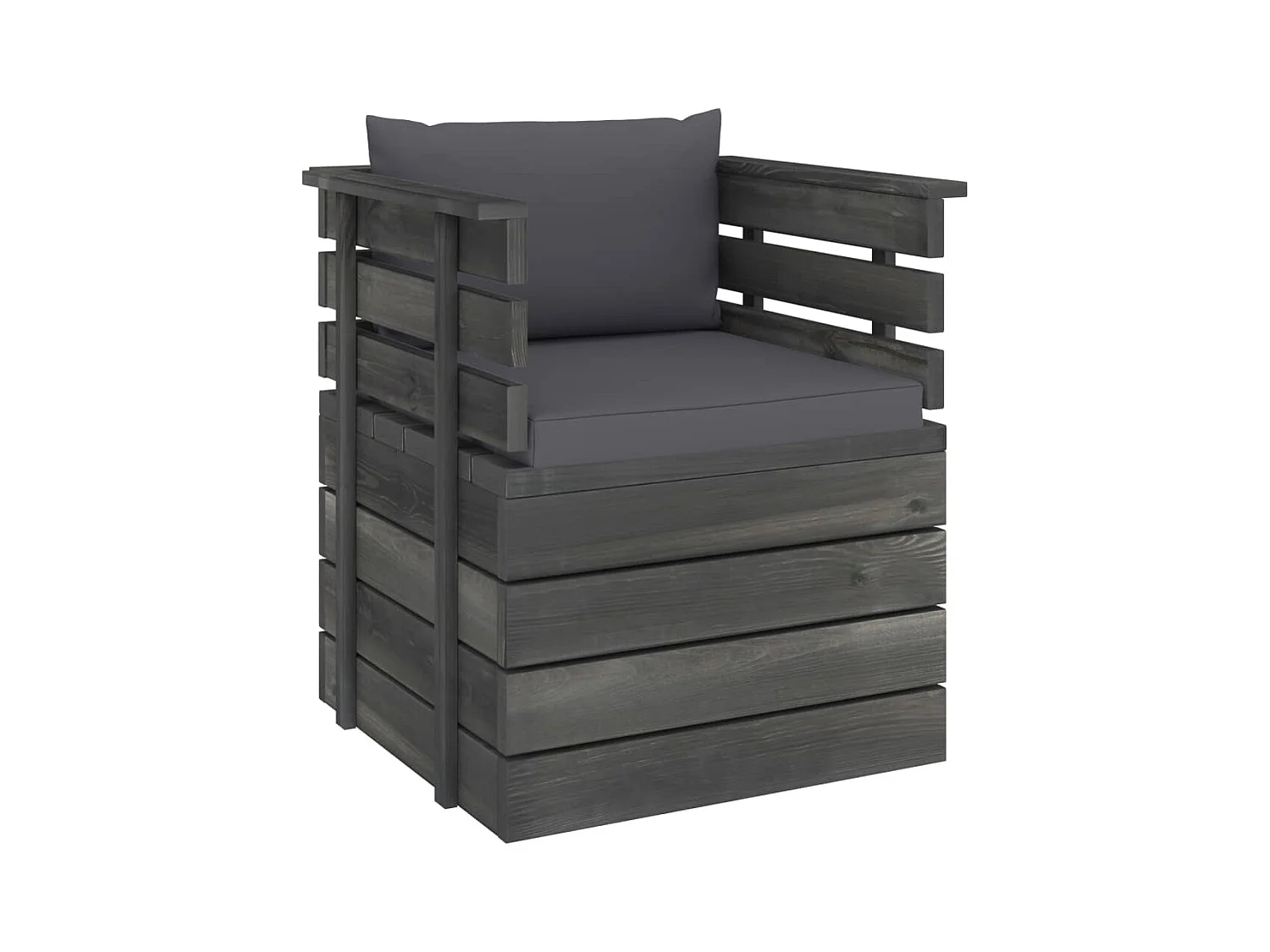 Poltrona de jardim com almofadões madeira de pinho PT557462