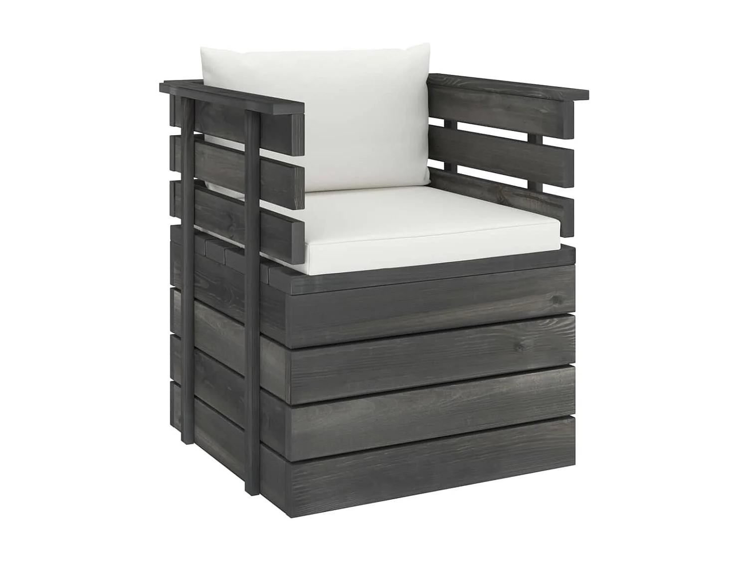 Fauteuil de jardin avec coussins Bois de pin FR94796