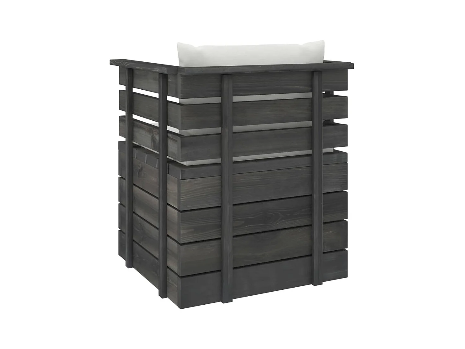 Poltrona de jardim com almofadões madeira de pinho PT418573