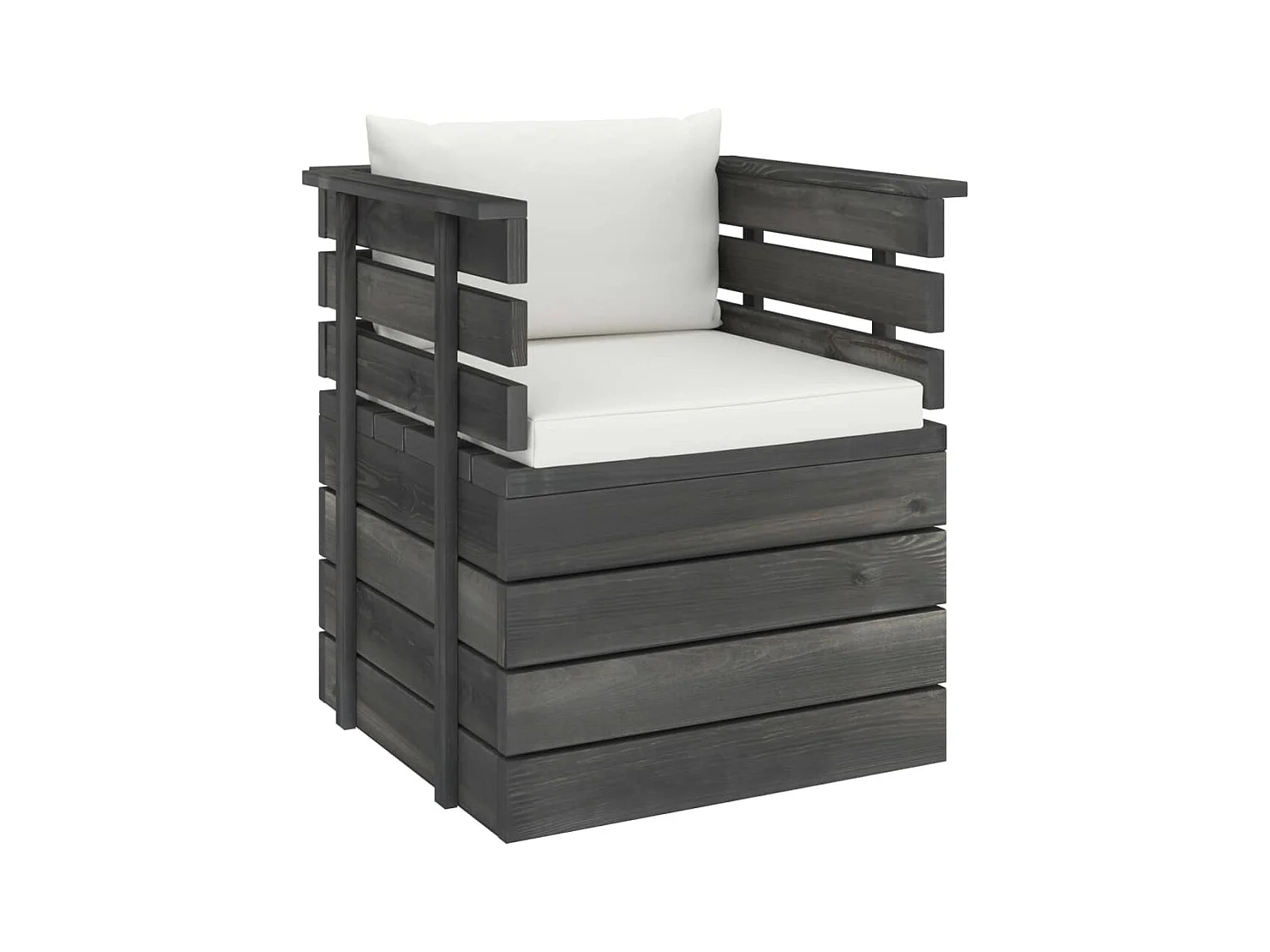 Poltrona de jardim com almofadões madeira de pinho PT418573