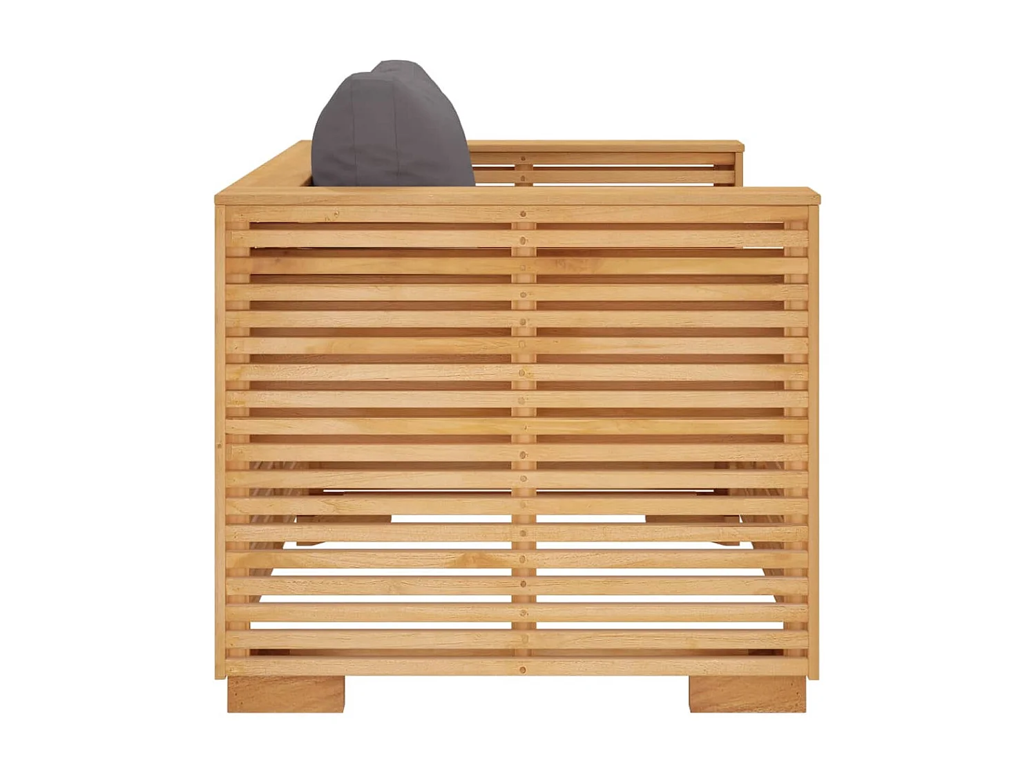 Fauteuil de jardin avec coussins gris foncé Bois de teck massif FR70693