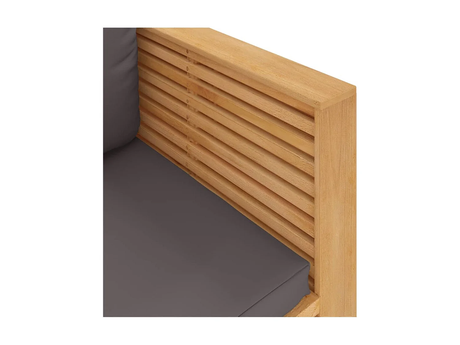 Fauteuil de jardin avec coussins gris foncé Bois de teck massif FR70693