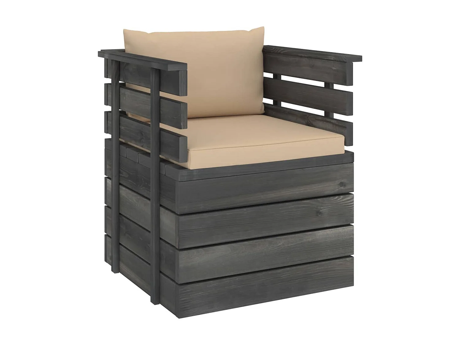 Fauteuil de jardin avec coussins Bois de pin FR30581