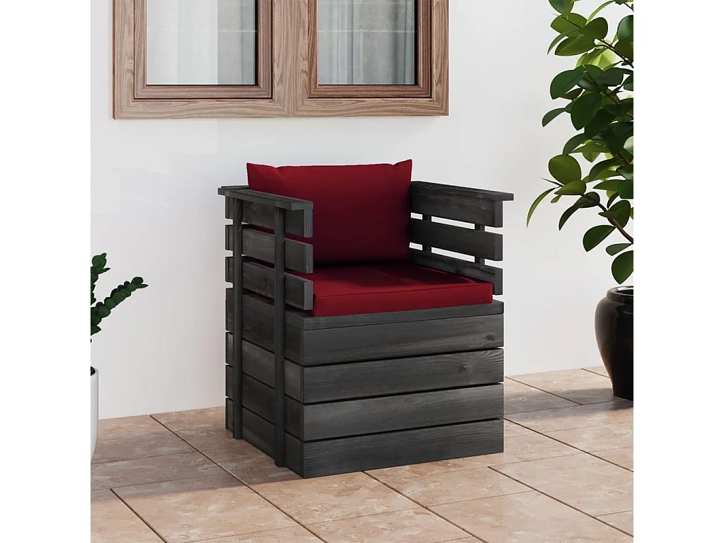 Fauteuil de jardin avec coussins Bois de pin FR89708