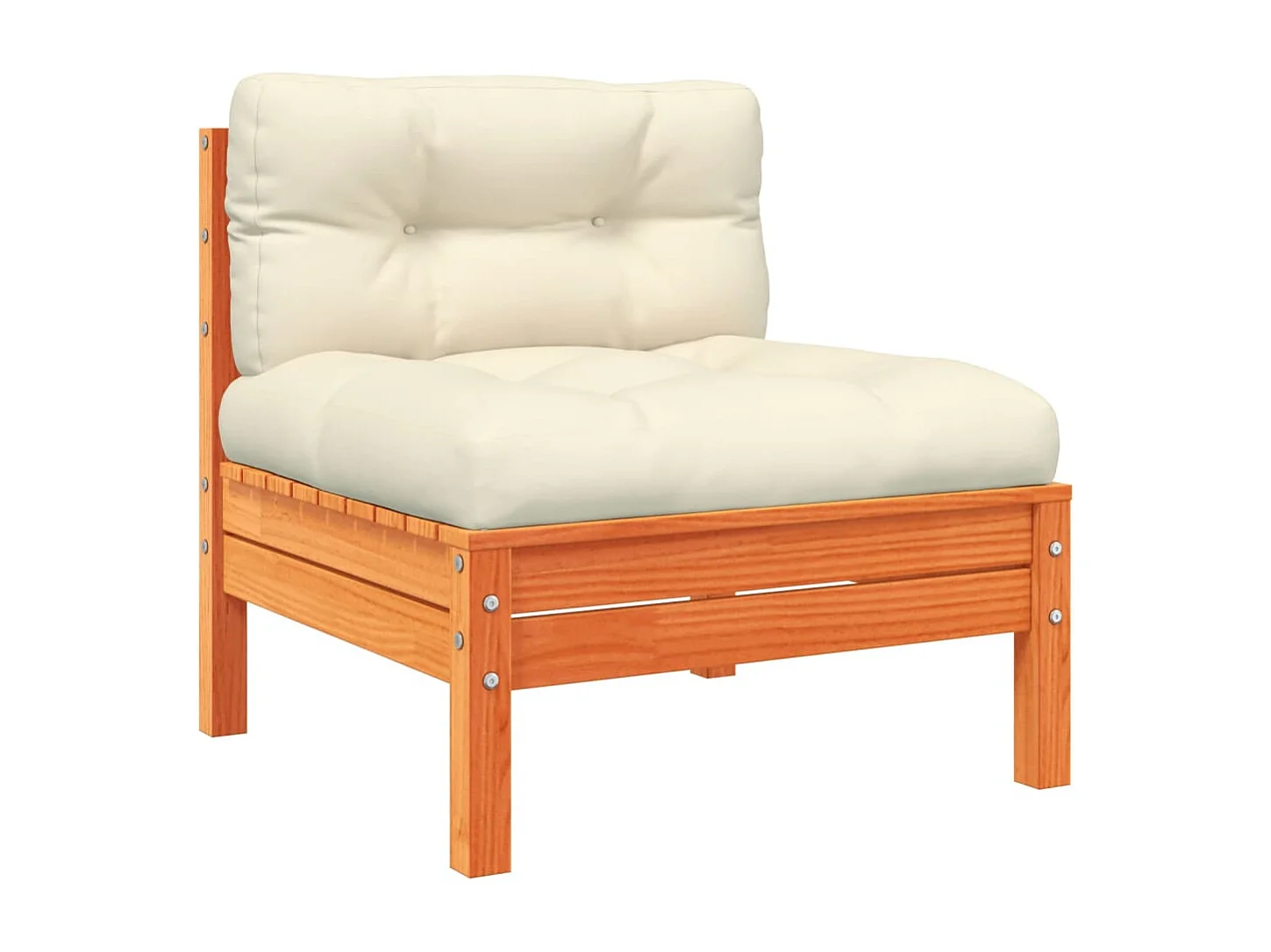 3-delige Loungeset met kussens massief grenenhout wasbruin BE153161