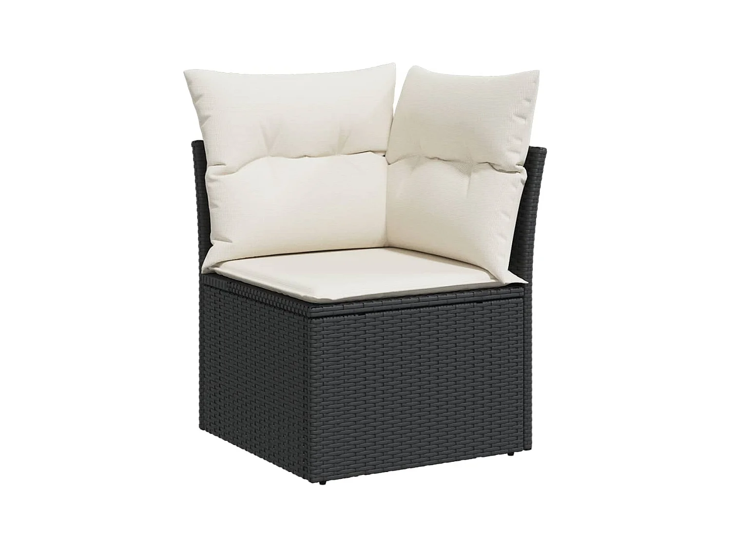 Salon de jardin 5 pcs avec coussins noir résine tressée FR17291