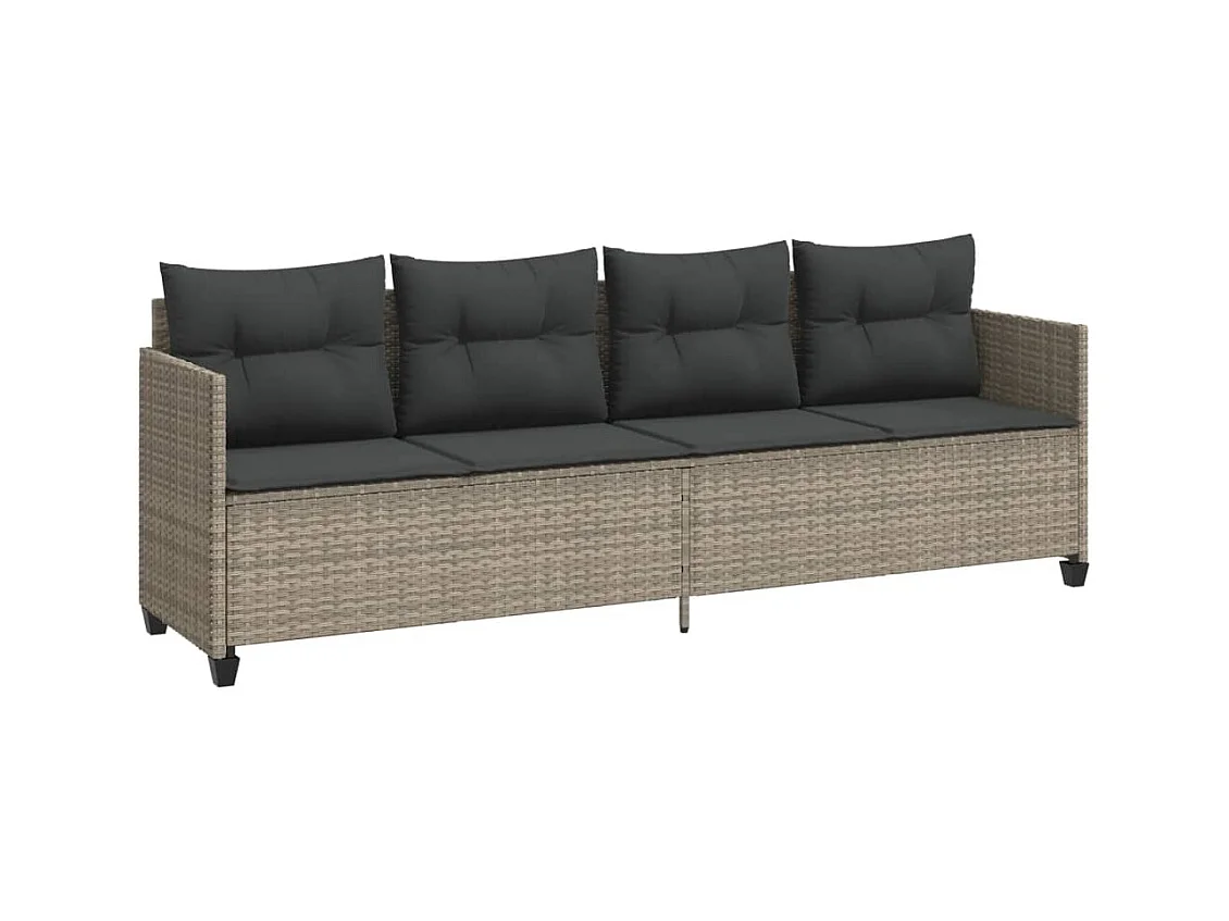 Salon de jardin 5 pcs avec coussins gris clair résine tressée FR73747