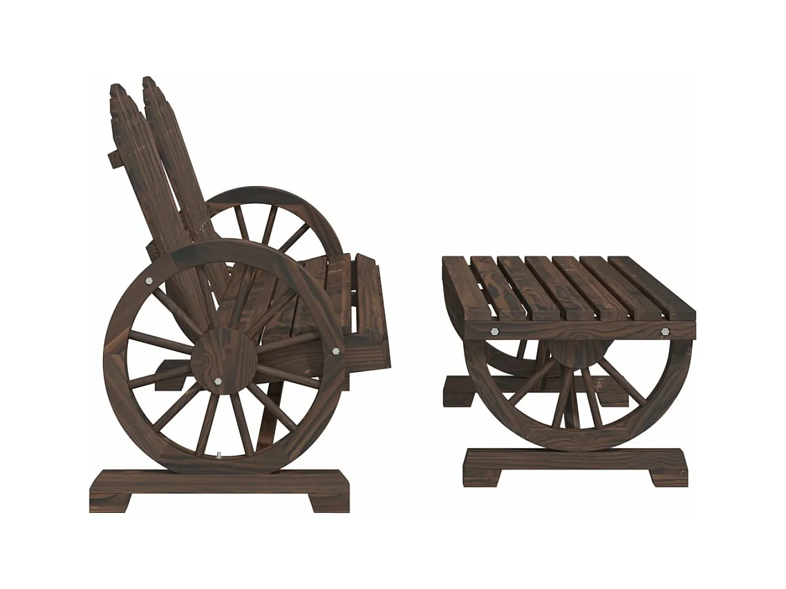 Salon de jardin 2 pcs bois de sapin massif FR27805
