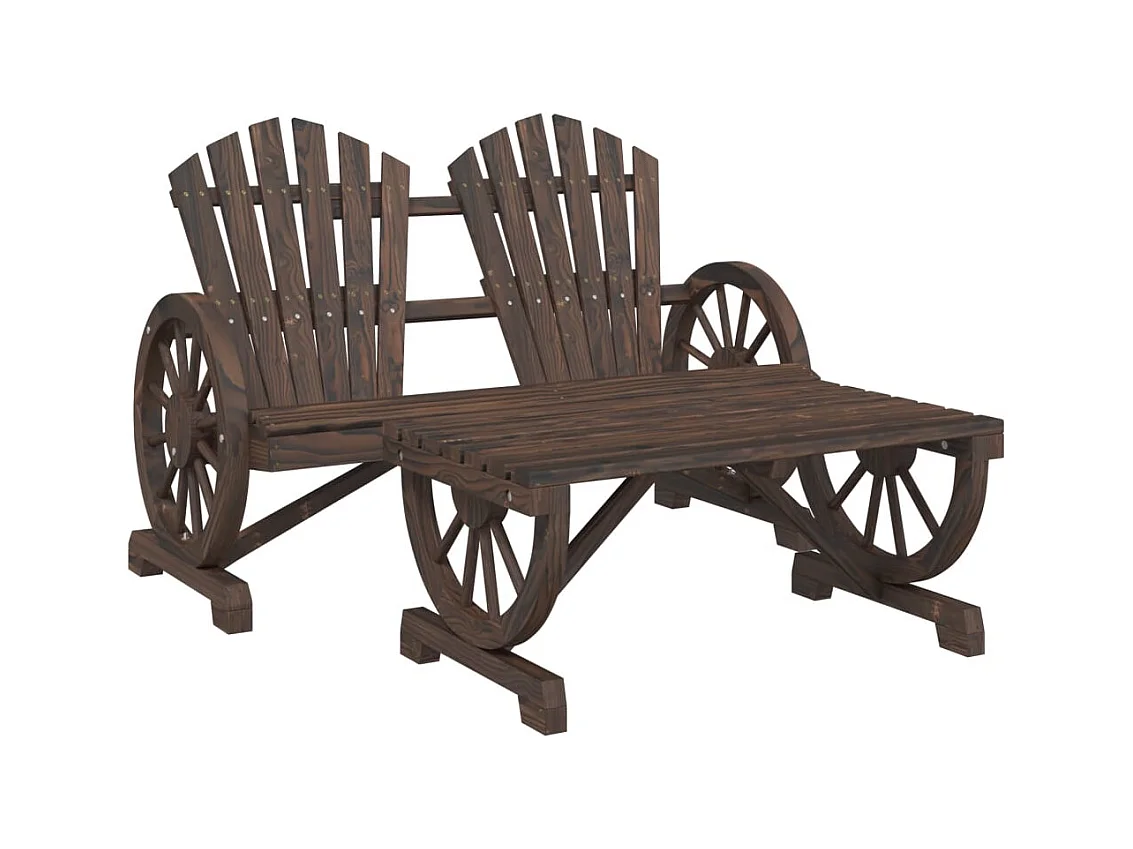 Salon de jardin 2 pcs bois de sapin massif FR27805