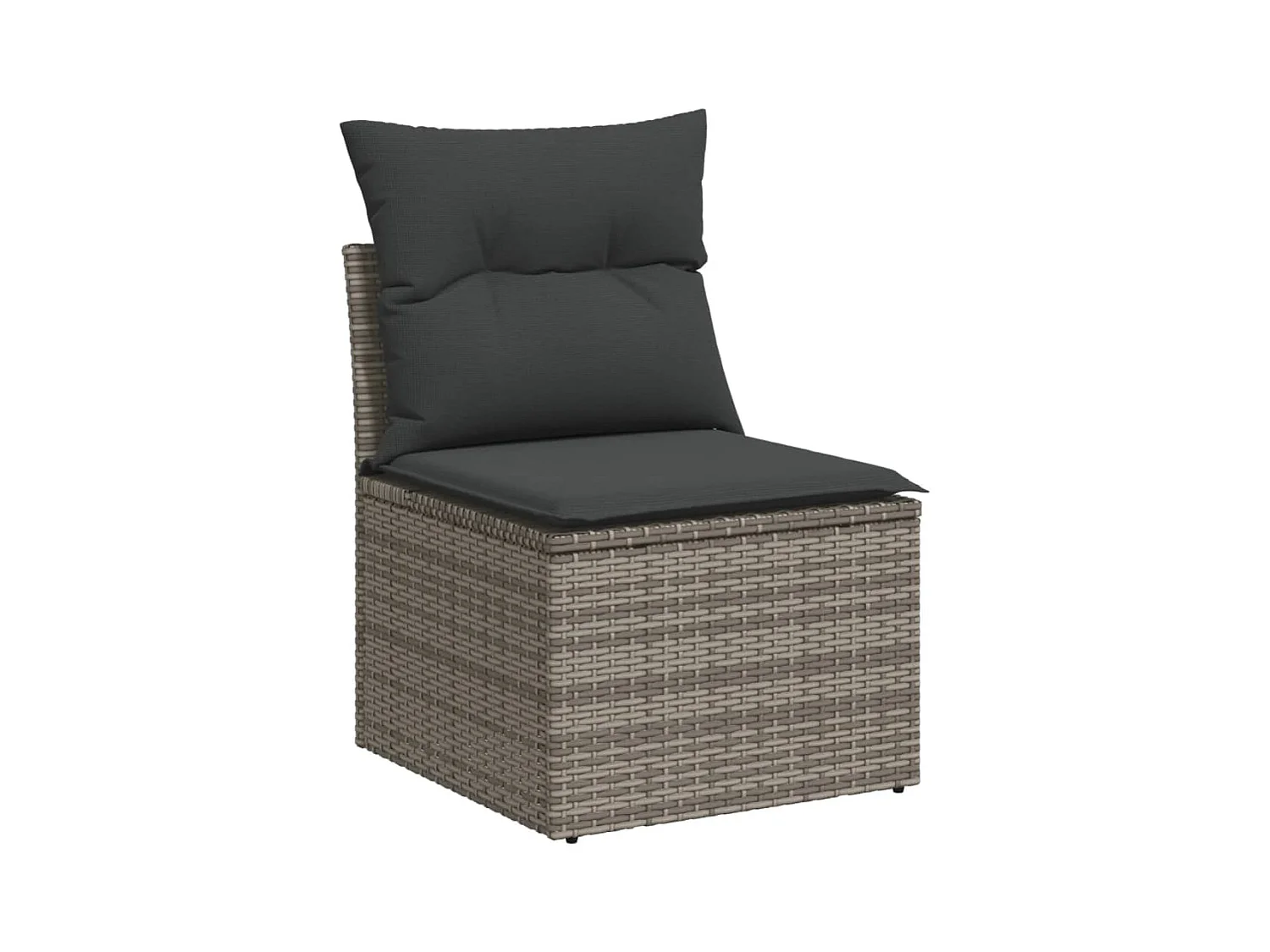 Salon de jardin 4 pcs avec coussins gris résine tressée FR97707