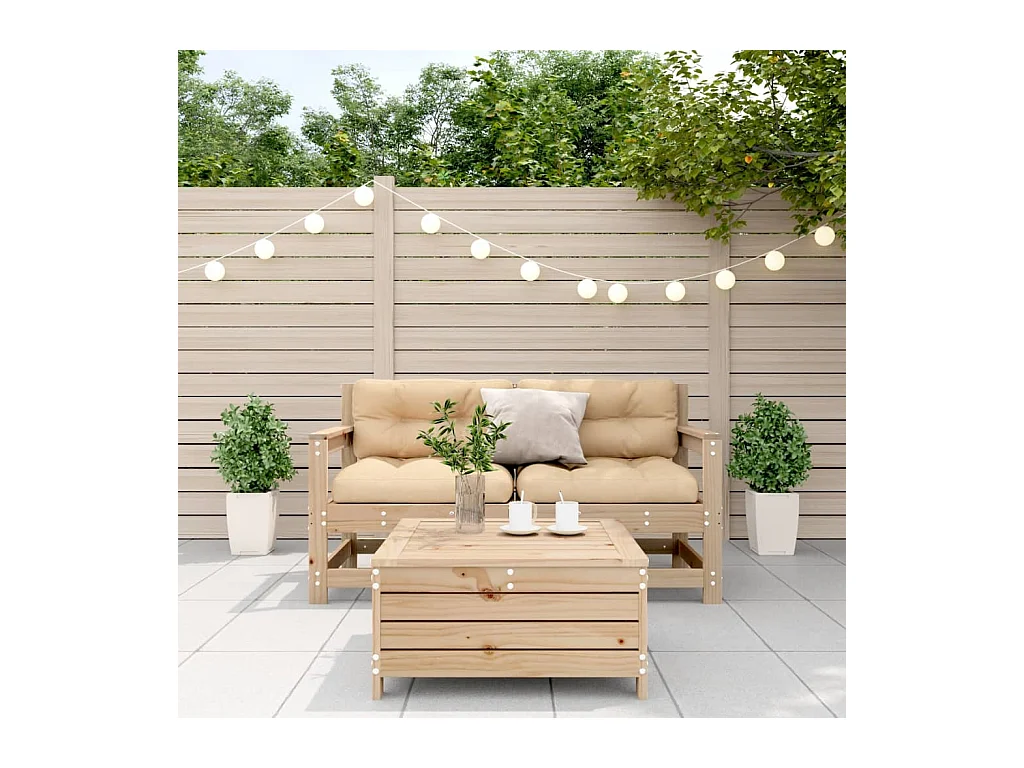 Salon de jardin 3 pcs avec coussins Bois de pin massif FR18180
