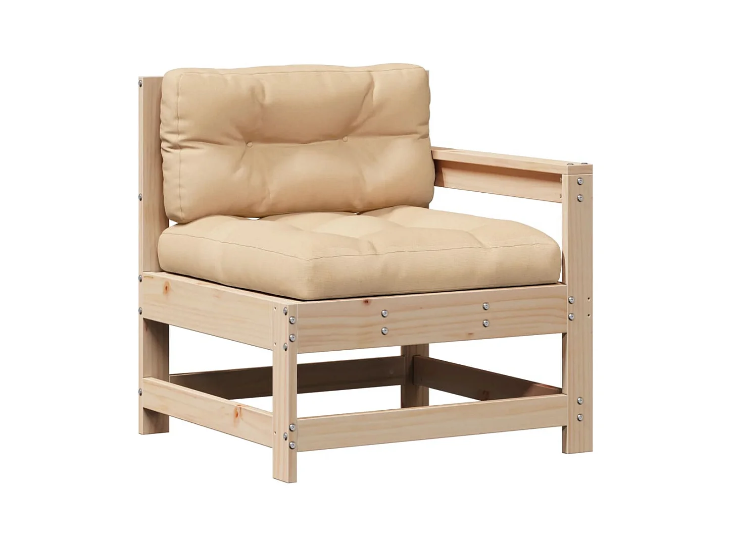 Salon de jardin 3 pcs avec coussins Bois de pin massif FR18180