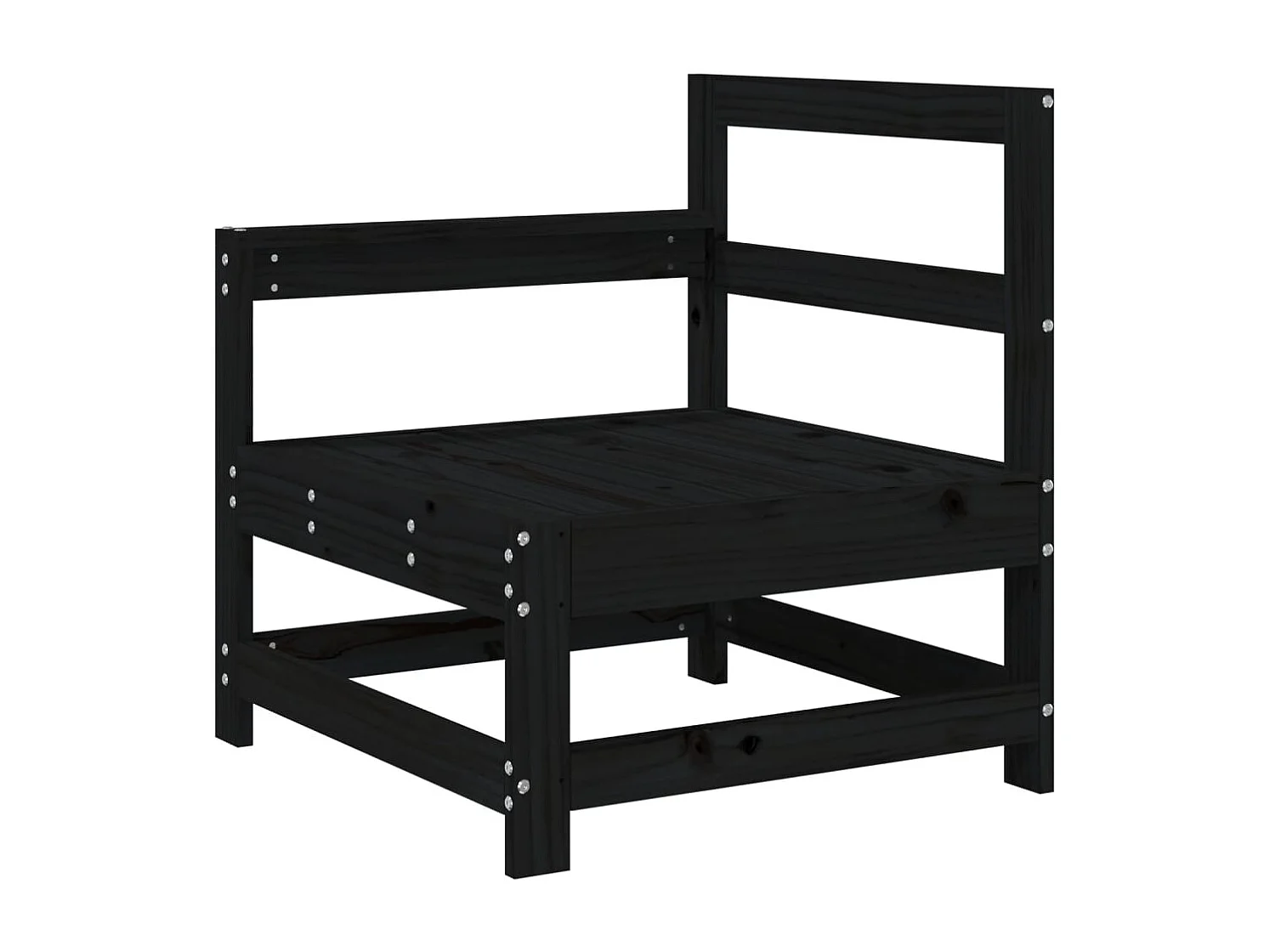 Salon de jardin 3 pcs noir bois massif de pin FR62007