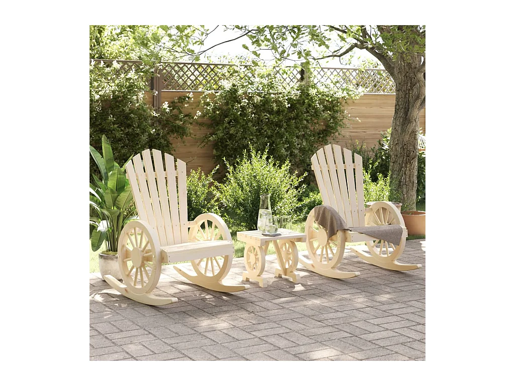 Salon de jardin 3 pcs bois de sapin massif FR78907