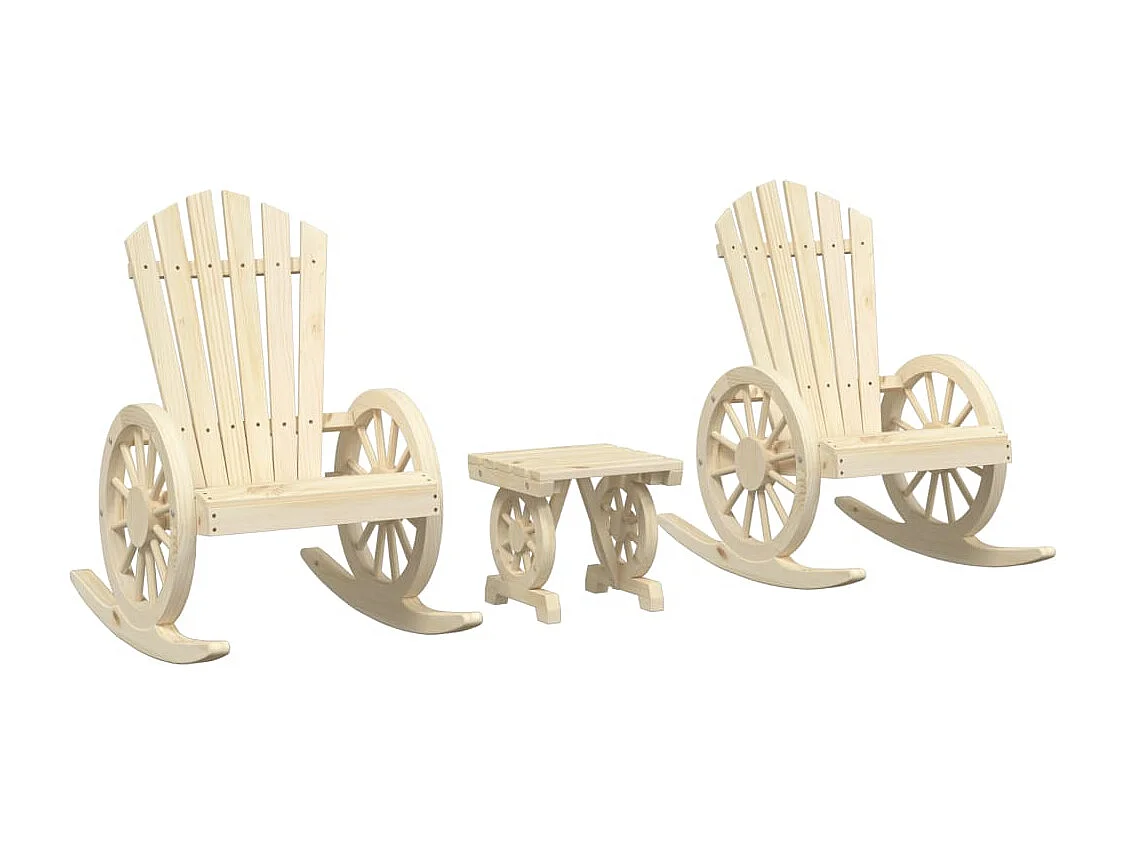 Salon de jardin 3 pcs bois de sapin massif FR78907