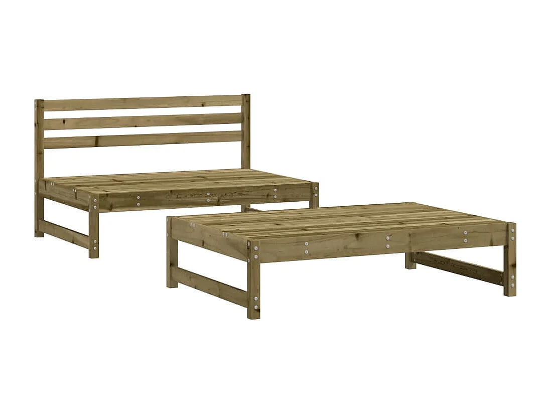 Salon de jardin 2 pcs bois de pin imprégné FR70932
