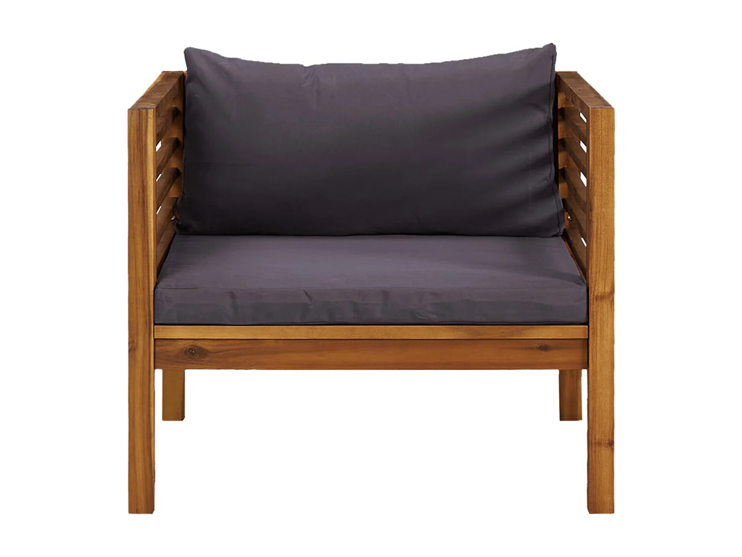 Salon de jardin 2 pcs avec coussins gris foncé Bois d'acacia FR36537