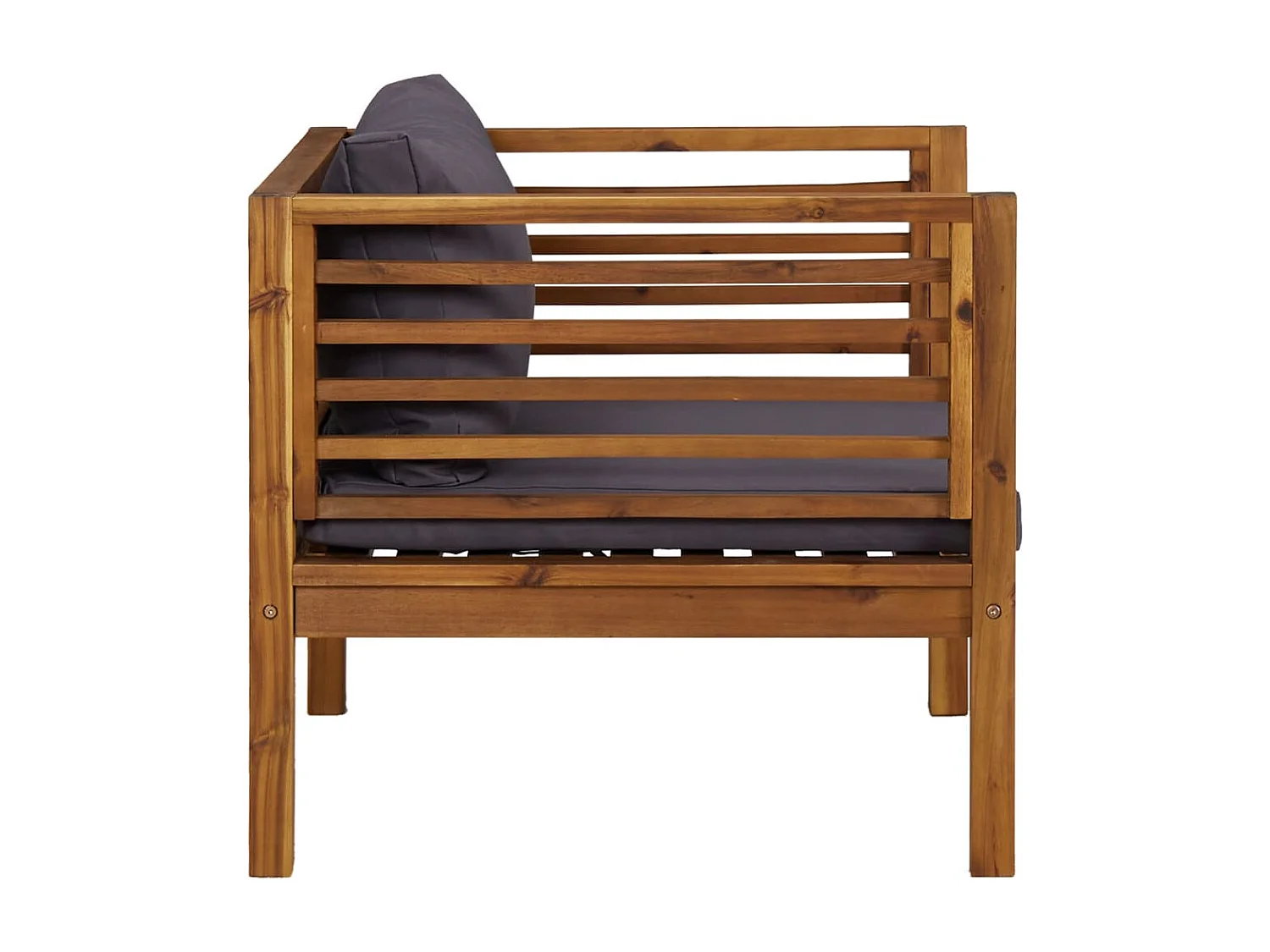 Salon de jardin 2 pcs avec coussins gris foncé Bois d'acacia FR36537